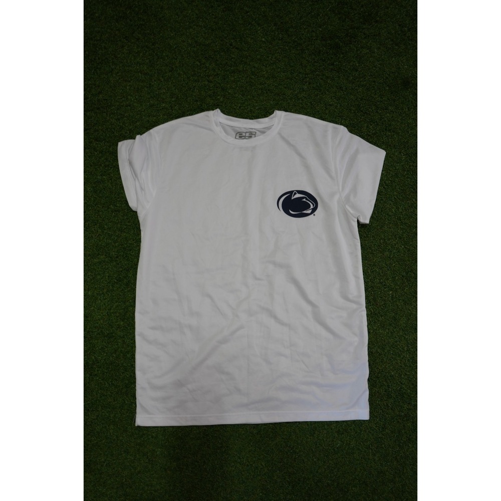 E5 Penn State Nittany Lions Football Team Shirt Mens L White Crew Neck‎ Pullover
